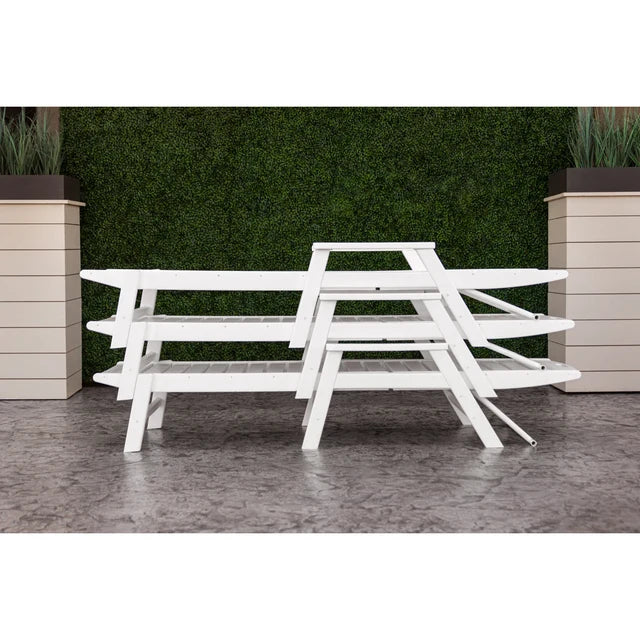 Polywood Nautical Chaise with Arms in Sand