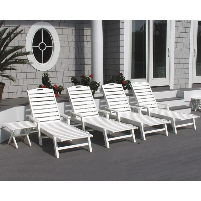 Polywood Nautical Chaise with Arms in Sand