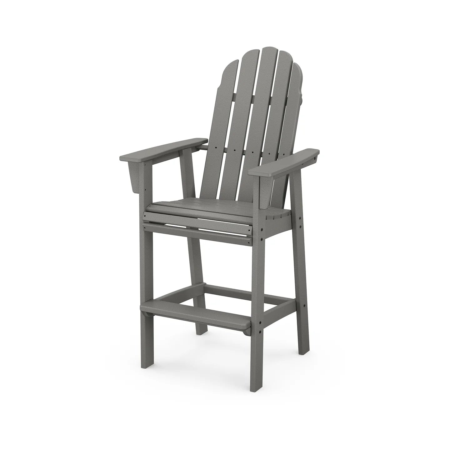 Polywood Vineyard Curveback Adirondack Bar Chair in Slate Grey