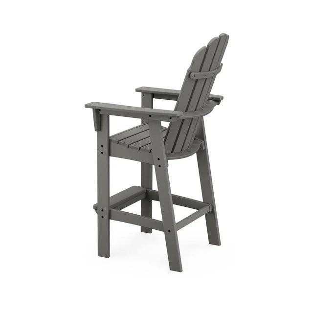Polywood Vineyard Curveback Adirondack Bar Chair in Slate Grey