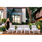 Polywood Coastal Chaise with Wheels in White / Birch Sling
