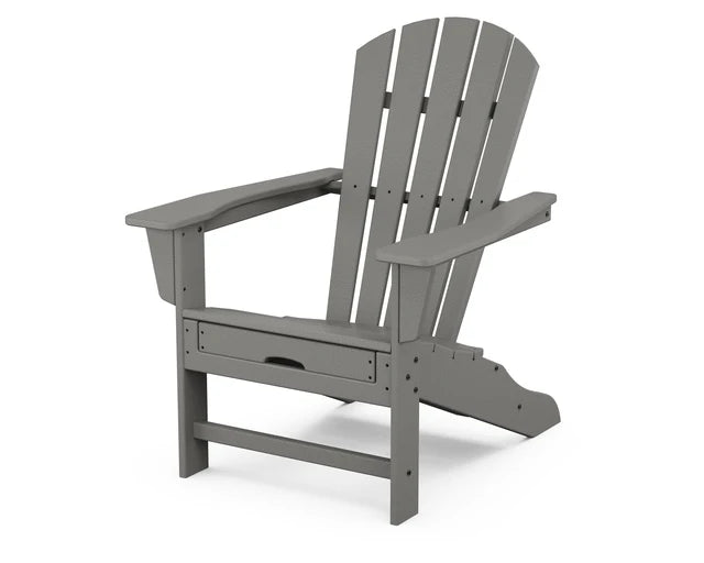 Polywood Palm Coast Ultimate Adirondack with Hideaway Ottoman in Natural