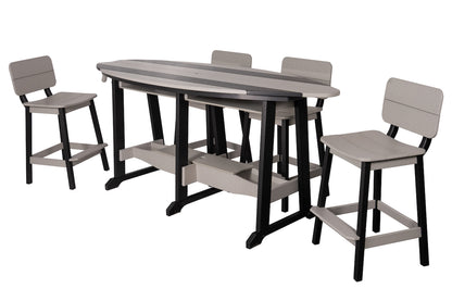Beaver Dam 8' Surf-Aira Table w/ 6 Saddle Stool with Back