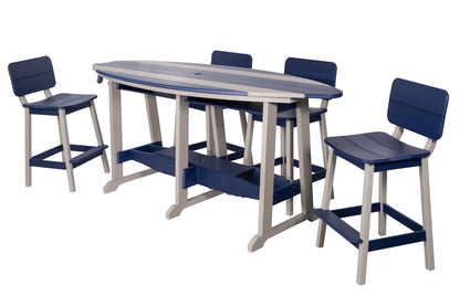 Beaver Dam 8' Surf-Aira Table w/ 6 Saddle Stool with Back