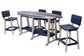 Beaver Dam 8' Surf-Aira Table w/ 6 Saddle Stool with Back