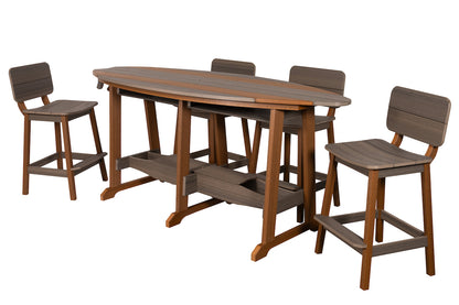 Beaver Dam 8' Surf-Aira Table w/ 6 Saddle Stool with Back