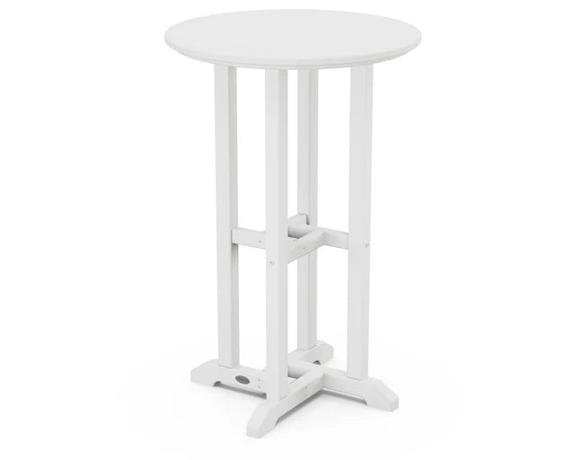 Polywood Farmhouse Bistro Table in White 24 in.